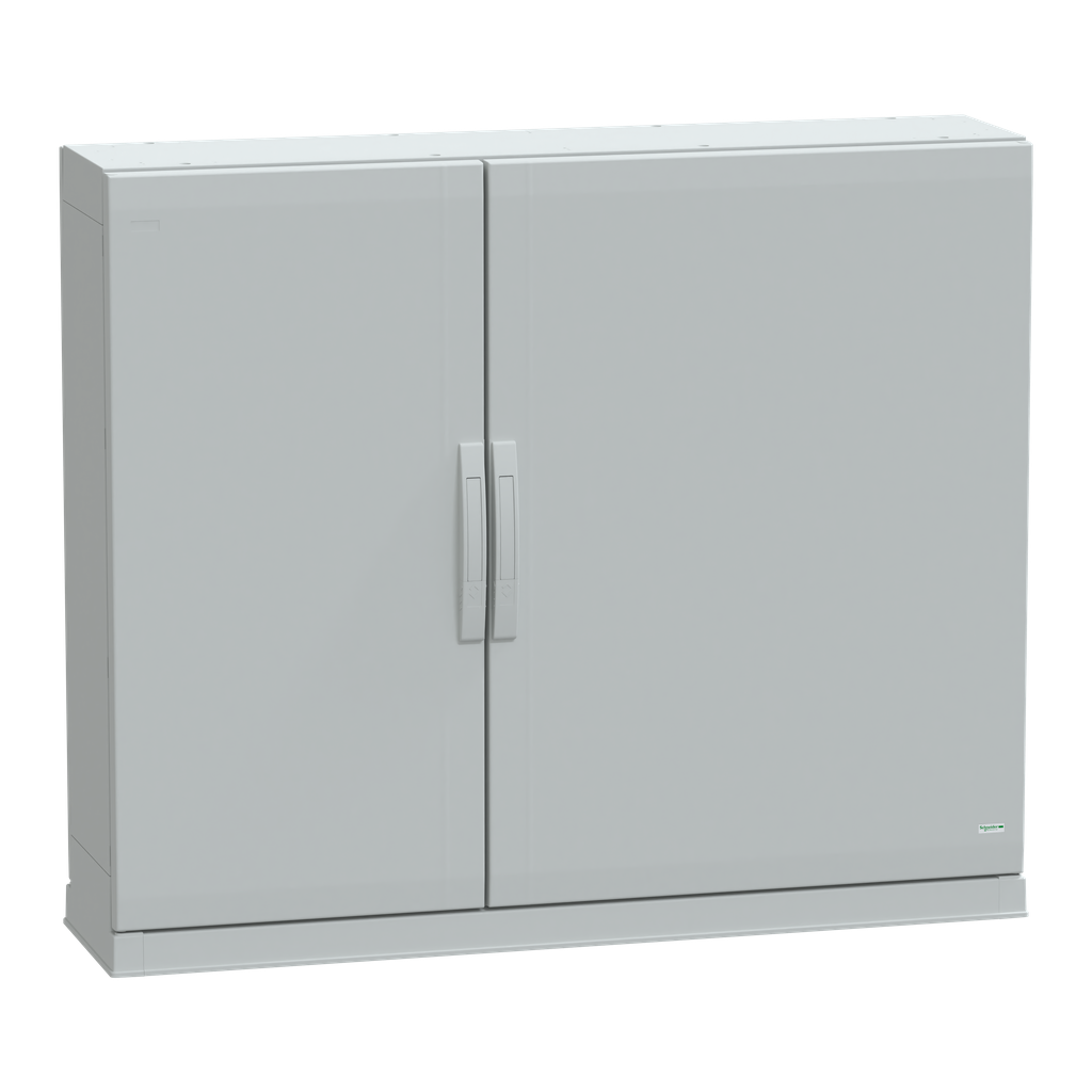 NSYPLAZ10123G – Floor standing polyester enclosure, Thalassa PLA, plain door, open bottom, 1000x1250x320mm, IP54, IK10