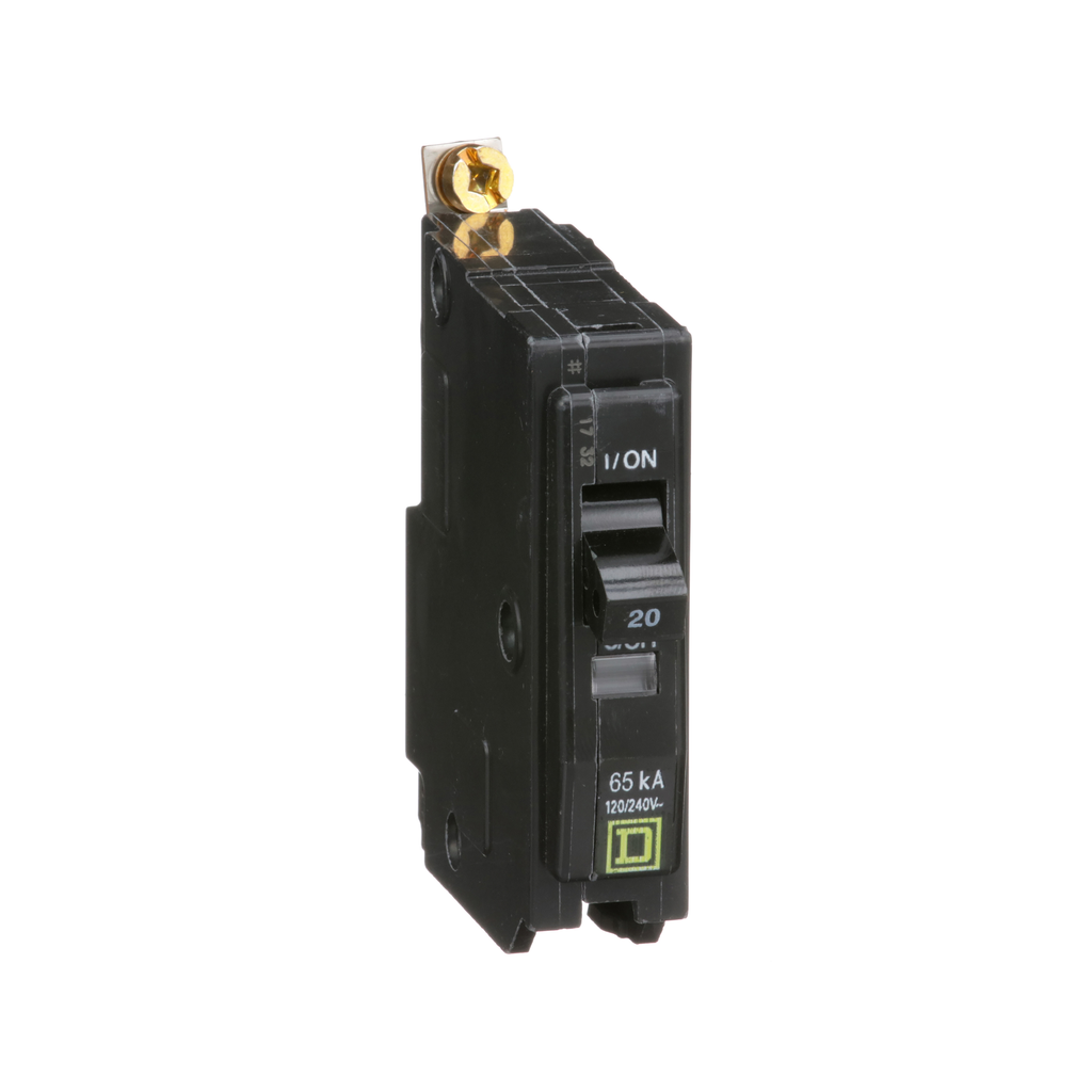 QHB120 – Mini circuit breaker, QO, 20A, 1 pole, 120/240VAC, 65kA, bolt on