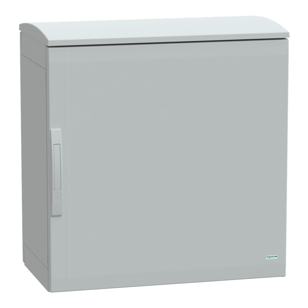 NSYPLAT774G – Floor standing polyester enclosure, Thalassa PLA, plain door, ventilated canopy, 750x750x420mm, IP44, IK10