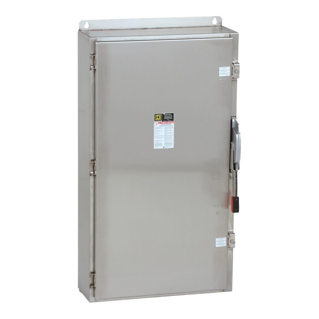 H365NDS – Safety switch, heavy duty, fusible, 400A, 3 pole, 250hp, 600VAC/DC, NEMA 4, 4X, 5, 304 steel, neutral