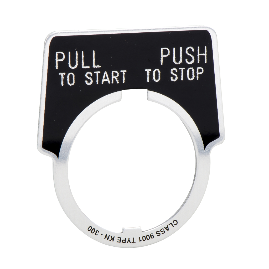 Mayer-DDS-Legend, Harmony 9001K, Harmony 9001SK, 30mm, aluminium, black with silver letters, 44x50mm, marking PULL TO START/PUSH TO STOP-1