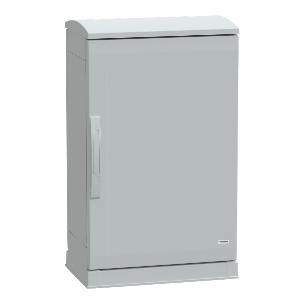 NSYPLAZT753G – Floor standing polyester enclosure, Thalassa PLA, open bottom, ventilated canopy, 750x500x320mm, IP44, IK10