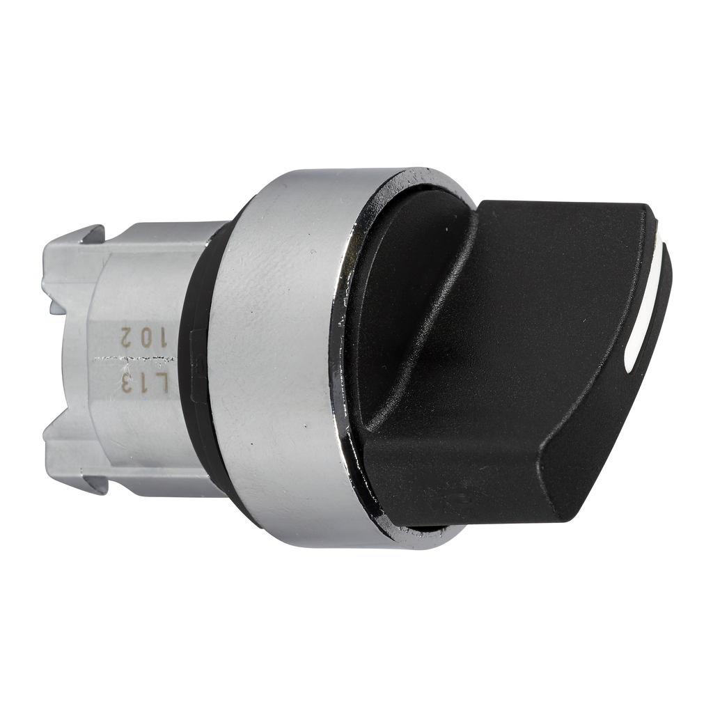 ZB4BD4 – Head for selector switch, Harmony XB4, metal, black, 22mm, 2 positions, spring return from right to left