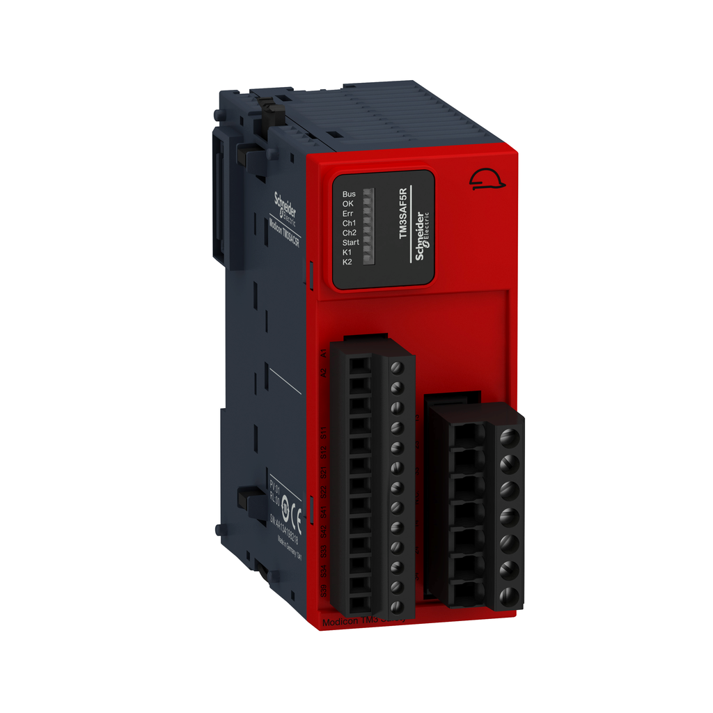TM3SAF5R – safety module, Modicon TM3, 1 function, Cat 4 PL e, SIL CL3, screw, 24V DC