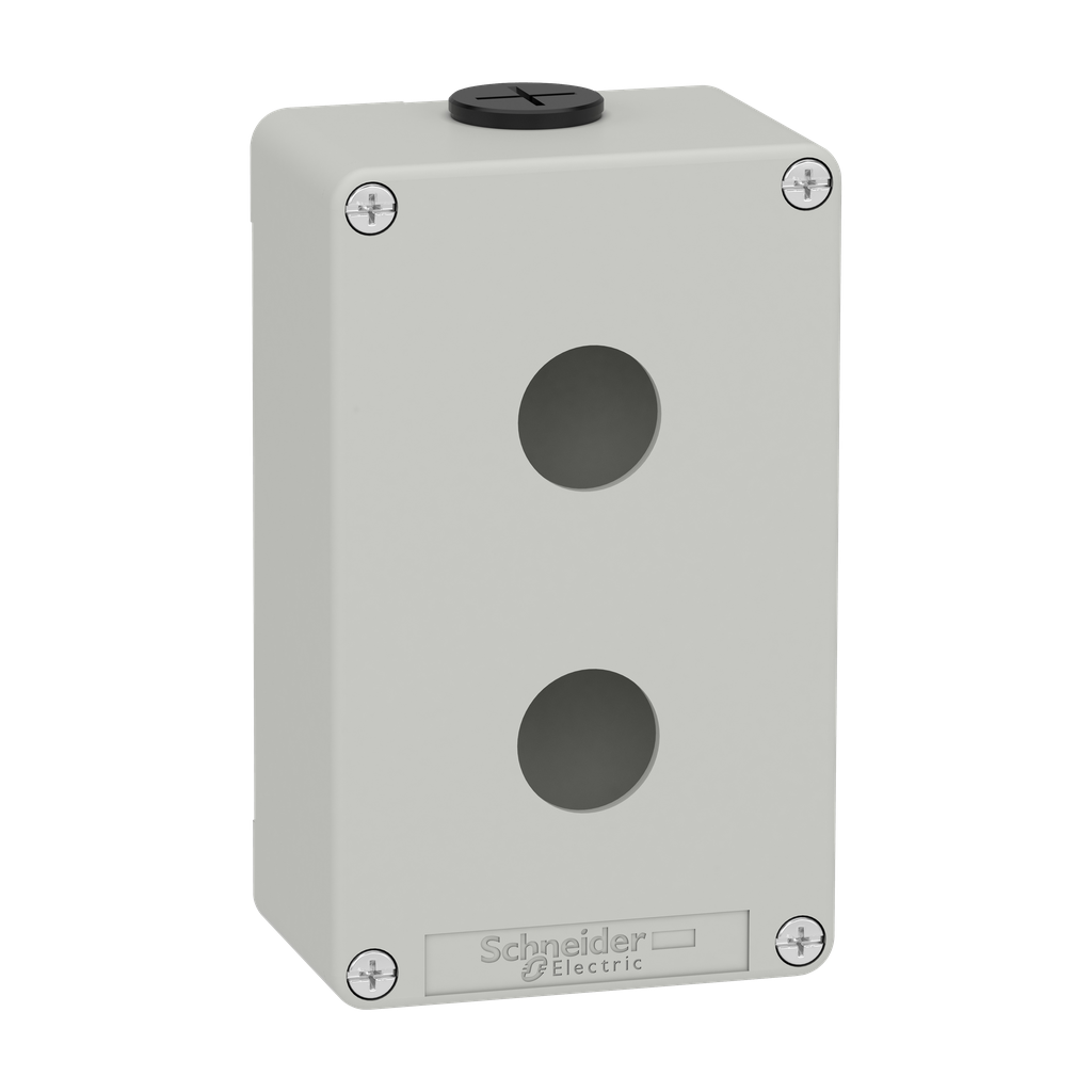 XAPD2202 – Die cast empty control station, Harmony XAP, XB2 SL, zinc alloy, grey, M20, 2 cut outs 22mm, 80x130x51,5mm, UL cULus
