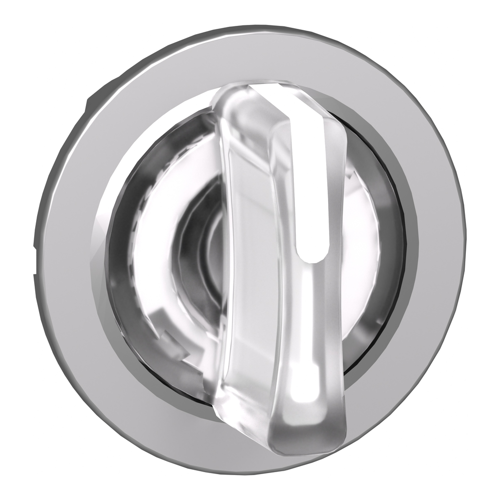 ZB4FK1313 – Head for illuminated selector switch, Harmony XB4, metal, white handle, flush mounted, 30mm, universal LED, 3 positions