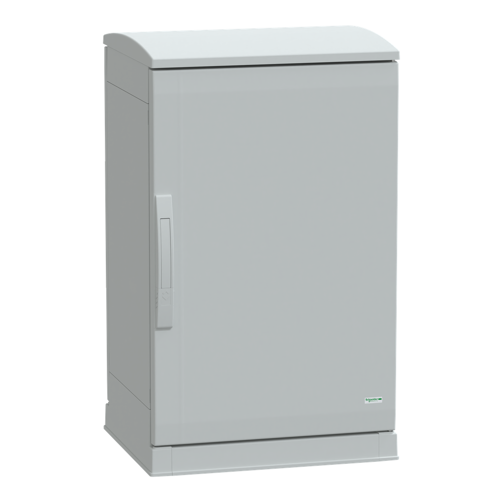 NSYPLAZT754G – Floor standing polyester enclosure, Thalassa PLA, open bottom, ventilated canopy, 750x500x420mm, IP44, IK10