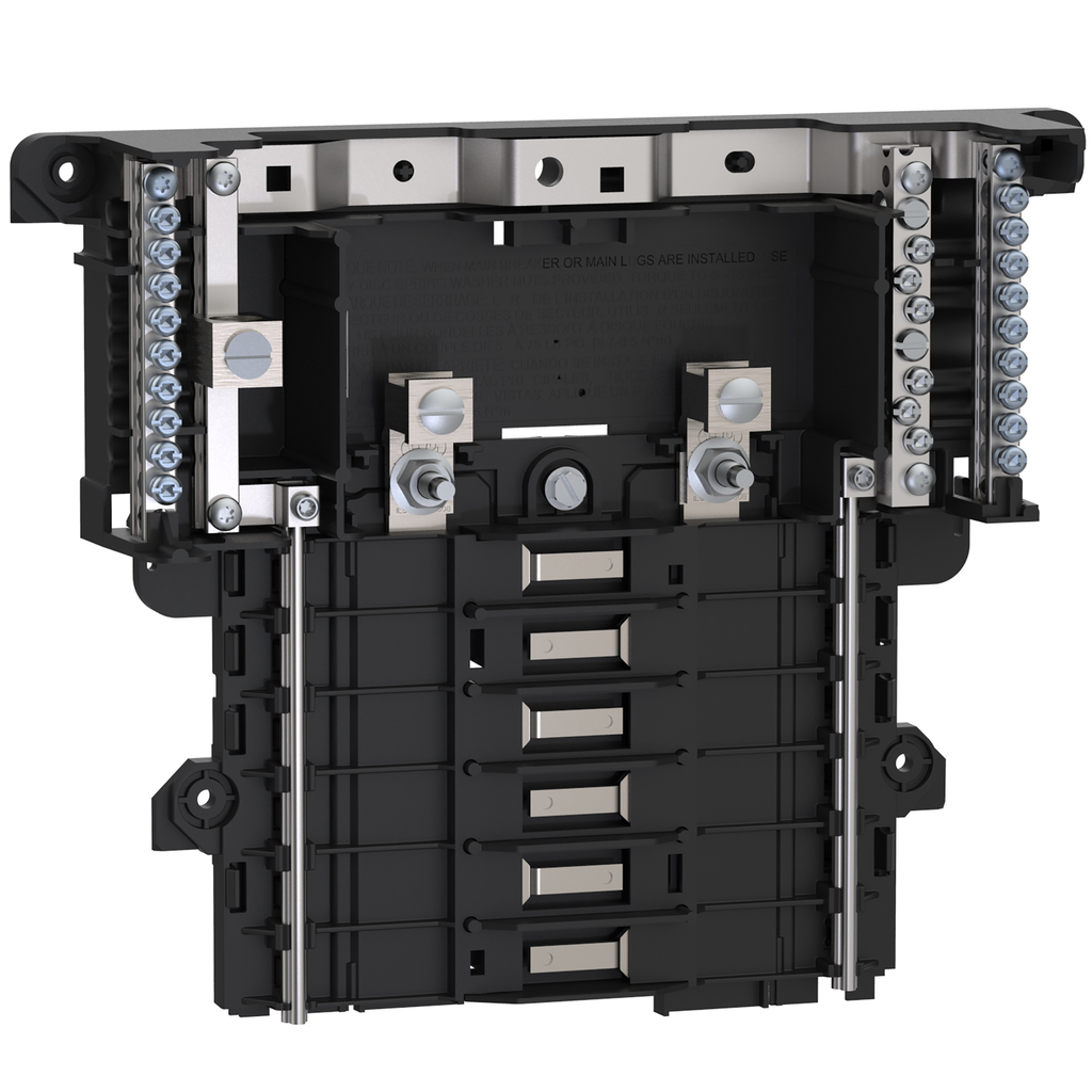 QON112L125PI – Load center interior, QO, mounting base, 1 phase, 12 spaces, 125A main lugs, PoN, OEM, neutral busbar