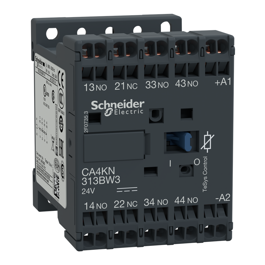 CA4KN313BW3 – Control relay, TeSys K, 3 NO   1 NC, lt or eq to 690V, 24VDC low consumption coil