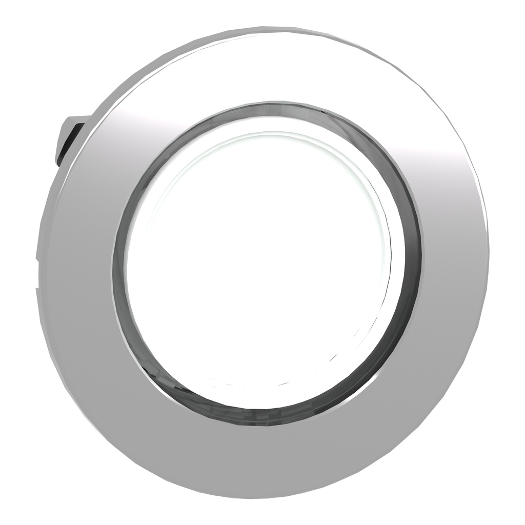ZB4FV013 – Head for pilot light, Harmony XB4, flush mounted, white, 30mm, with plain lens, universal LED