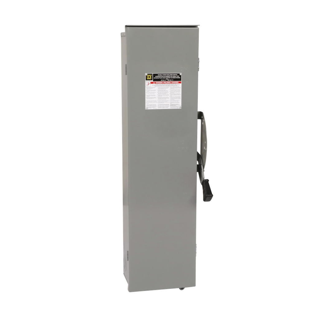 DT321RB – Safety switch, double throw, fusible, 30A, 240VAC, 250VDC, 3 pole, 7.5hp, NEMA 3R, bolt on provision