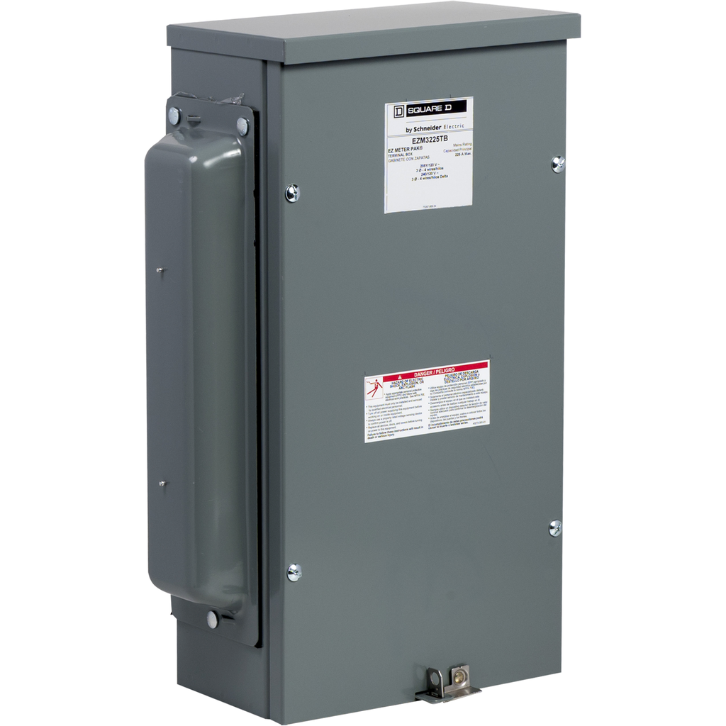 EZM3225TB – Main lugs unit, EZ Meter-Pak, 225A, 240VAC max, 3ph/4W, 800A bus, OH/UG, Type 3R
