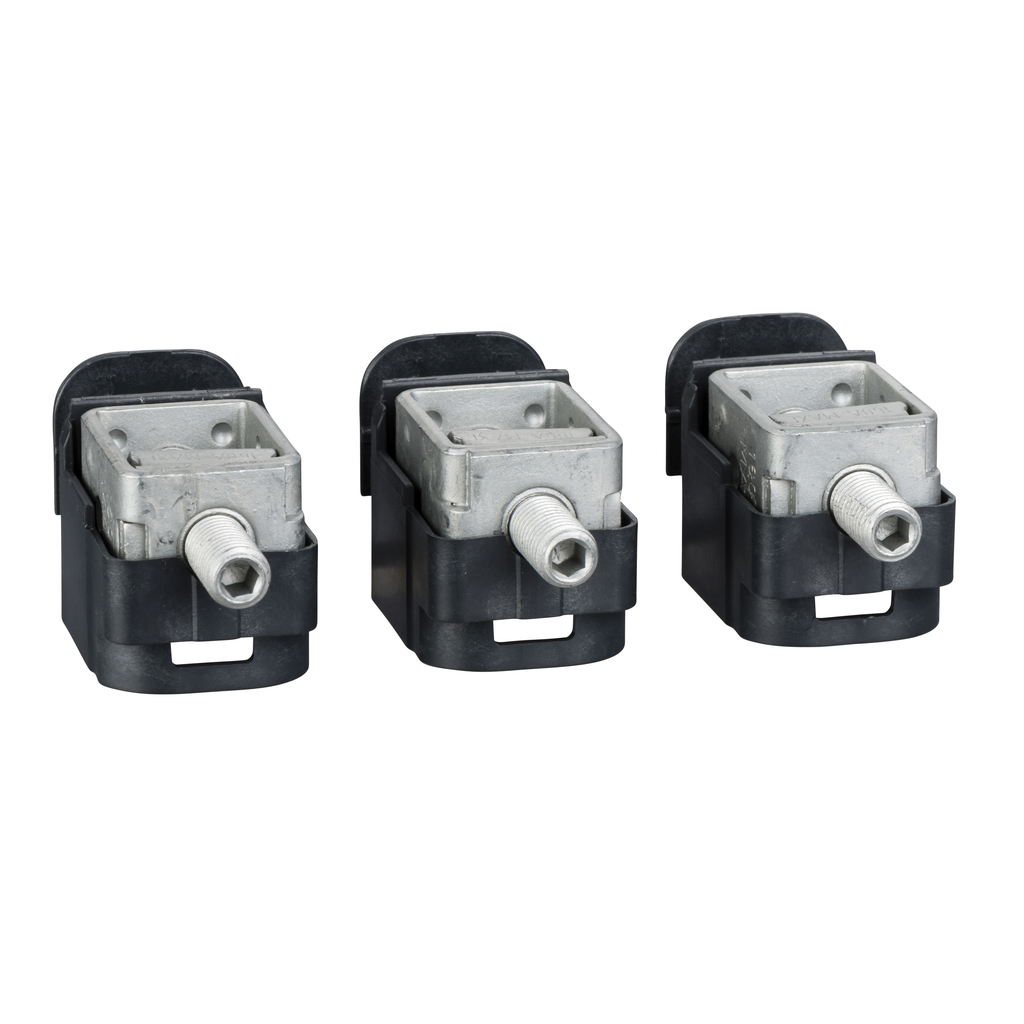 LV429242 – Steel bare cable connectors, ComPacT NSX, for 1 cable 1.5mm² to 95mm², 160A, set of 3 parts