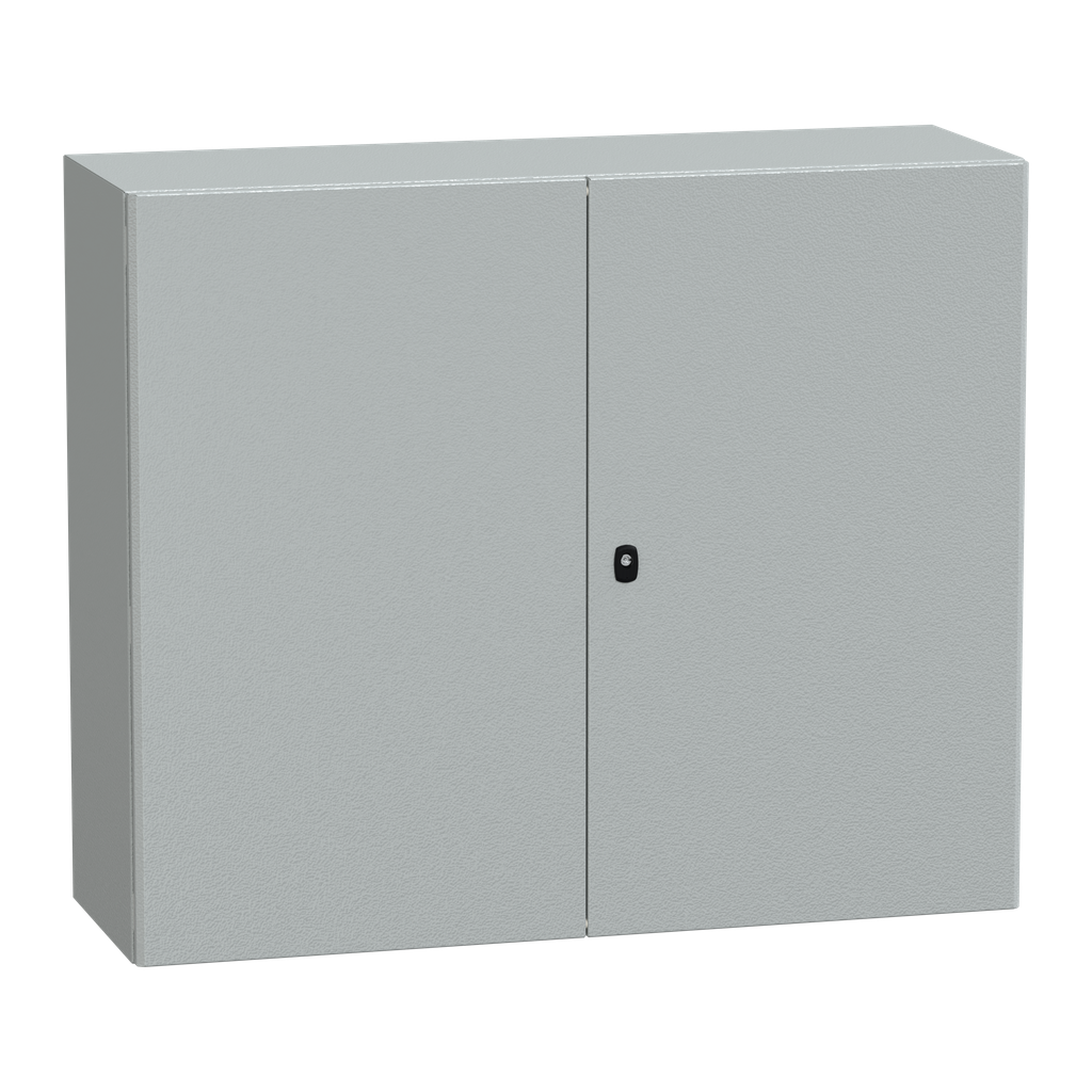 NSYS3D101240D – Wall mounted steel enclosure, PanelSeT S3D, double plain door, without mounting plate, 1000x1200x400mm, IP55, IK10
