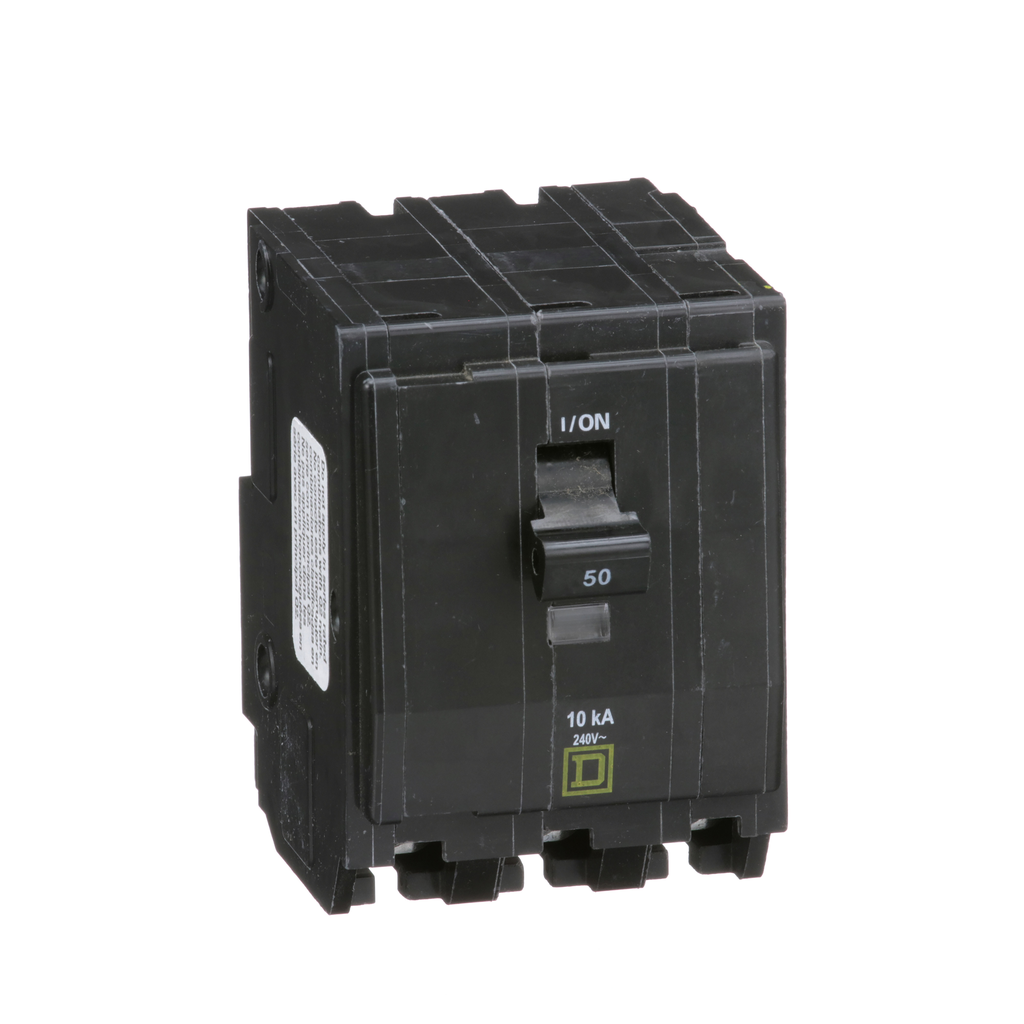 QO350 – Mini circuit breaker, QO, 50A, 3 pole, 120/240VAC, 10kA, plug in