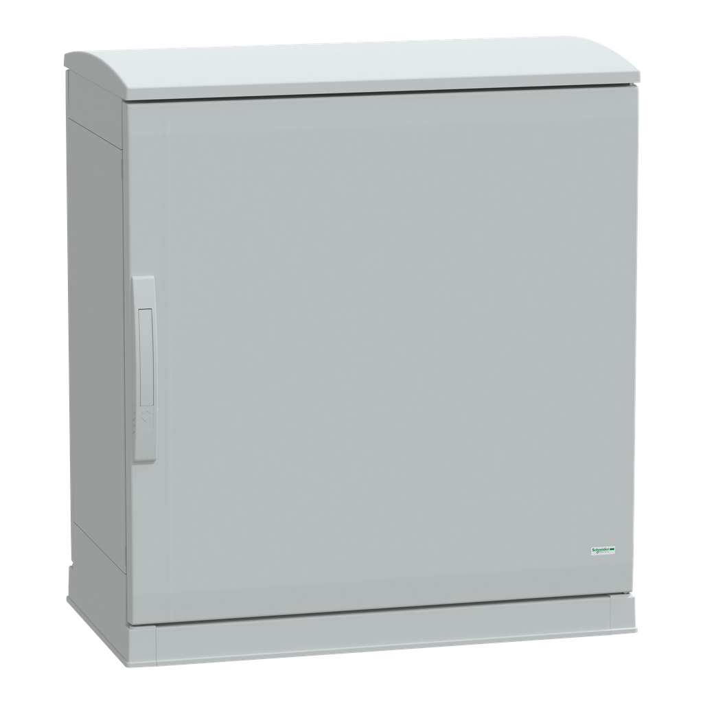 NSYPLAZT774G – Floor standing polyester enclosure, Thalassa PLA, open bottom, ventilated canopy, 750x750x420mm, IP44, IK10