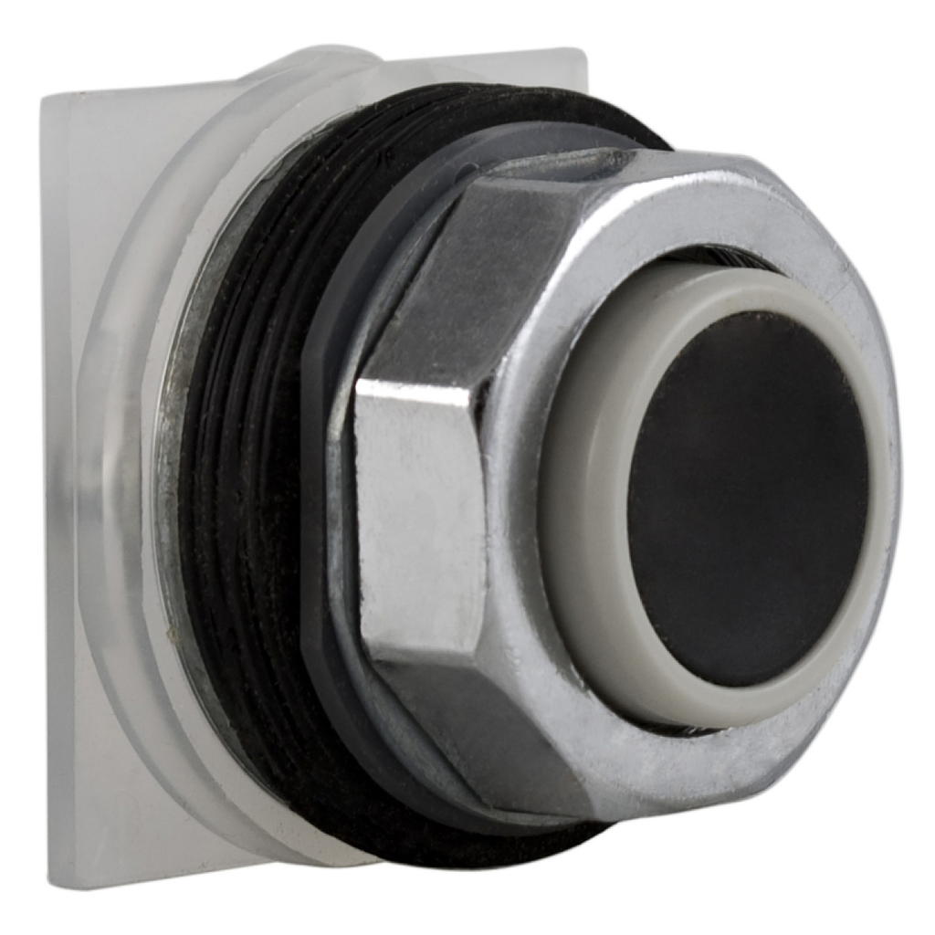 Product image for Square D 9001KR3B 30 mm Black Body Metal Bezel Momentary Non-Illuminated Push Button Operator