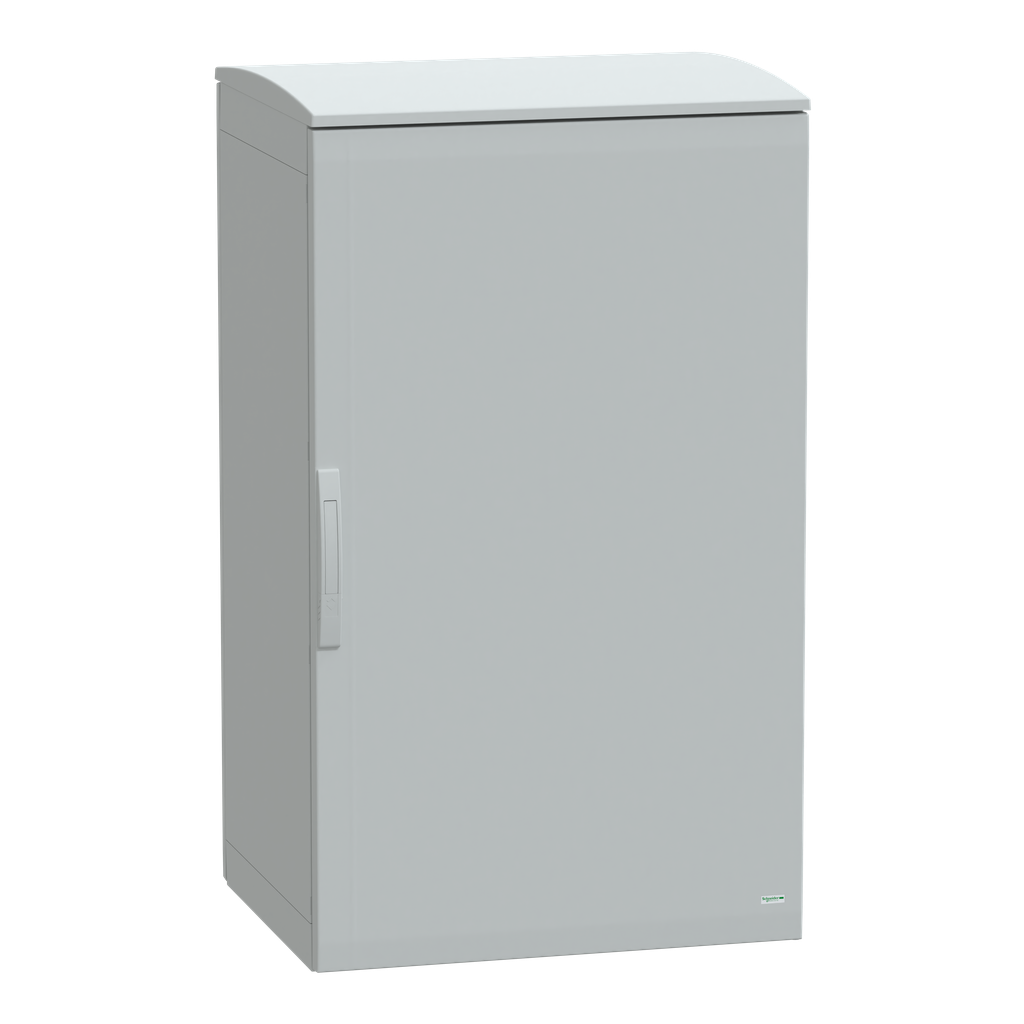 NSYPLAT1276G – Floor standing polyester enclosure, Thalassa PLA, plain door, ventilated canopy, 1250x750x620mm, IP44, IK10