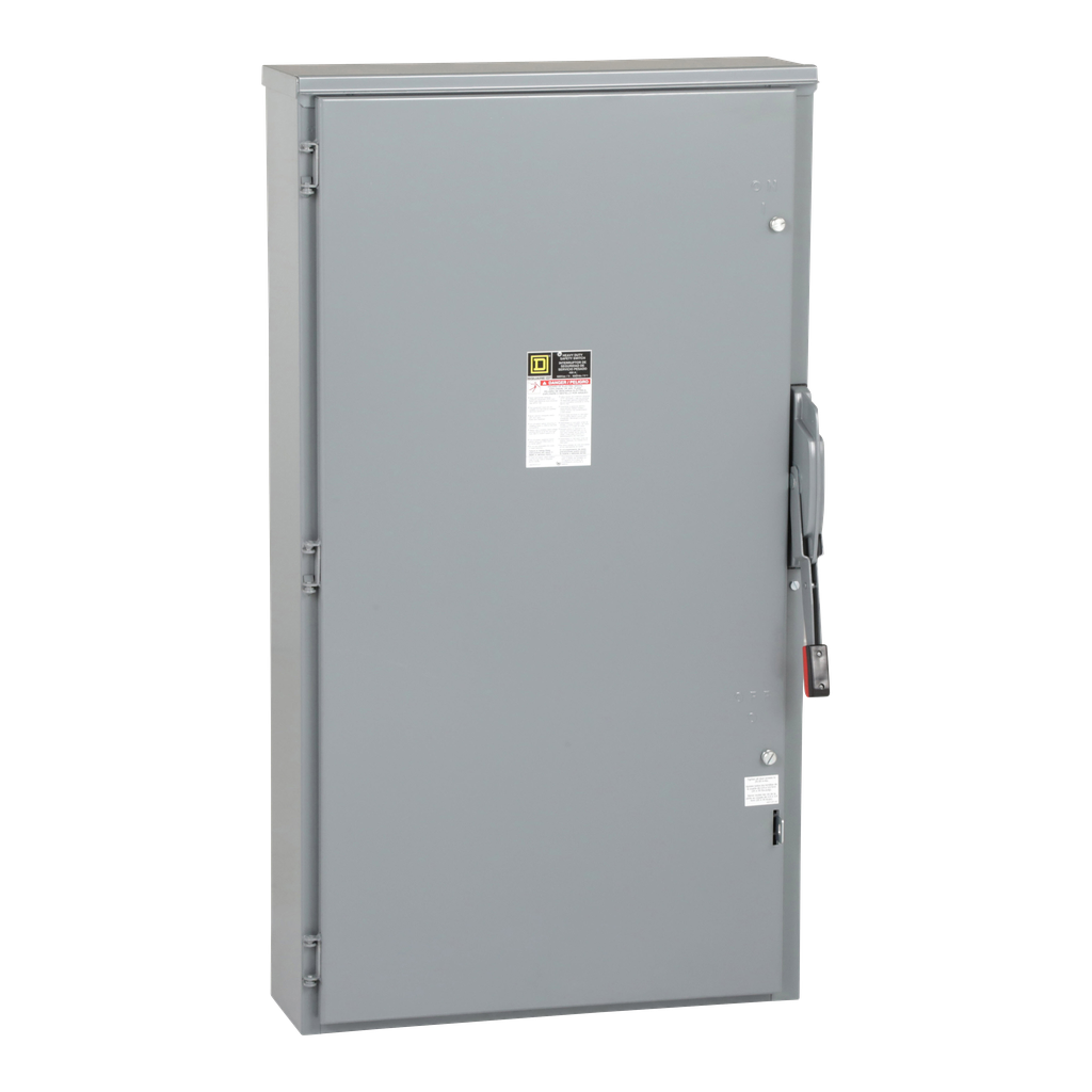 HU265R – Safety switch, heavy duty, non fusible, 400A, 2 pole, 250hp, 600VAC/DC, NEMA 3R