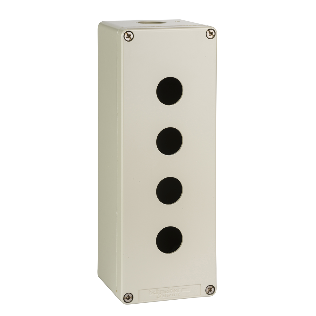XAPG49504 – Die cast empty control station, Harmony XAP, XB2 SL, zinc alloy, grey, 4 cut outs, 22mm 80x220x77mm