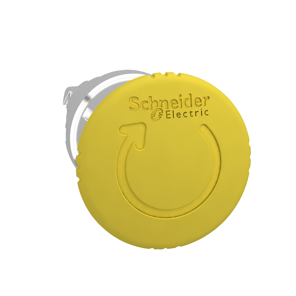 ZB4BS55 – Head for non illuminated push button, Harmony XB4, Mushroom push button head 40mm, armony XB4, metal, yellow, 22mm, latching turn realease