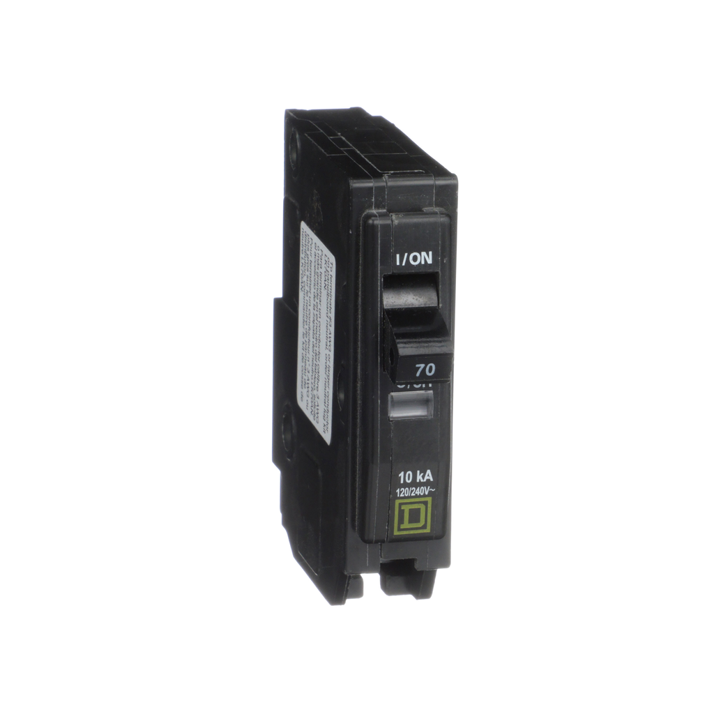 QO170 – Mini circuit breaker, QO, 70A, 1 pole, 120/240VAC, 10kA, plug in