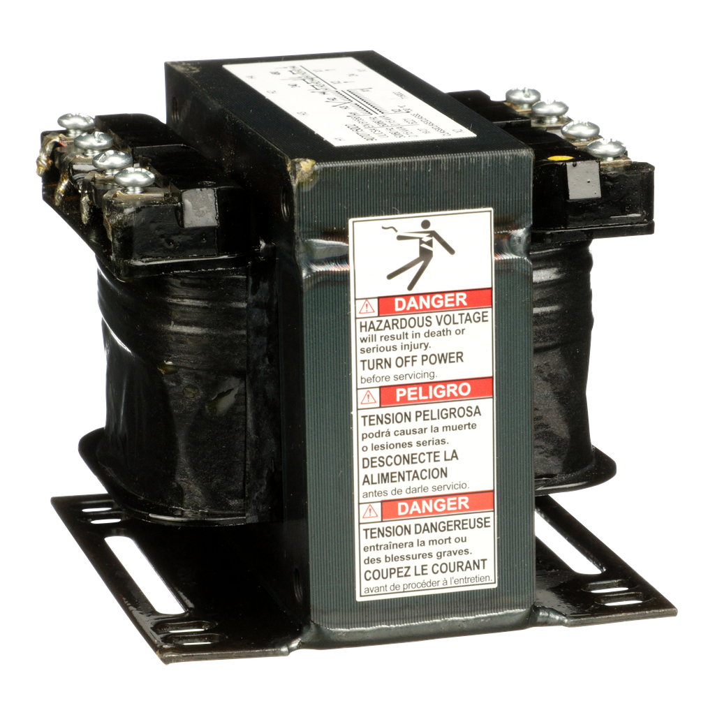 9070T150D2 – Transformer, Type T, industrial control, 150VA, 1 phase, 240x480V primary, 24V secondary, 55C rise