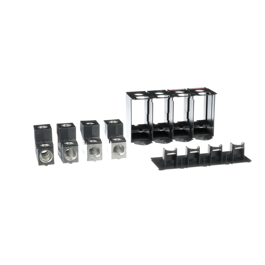 CU600LS52K4 – Circuit breaker accessory, PowerPacT L, lug kit, mechanical, 400/600A, 2/0 AWG to 500kcmil, copper, med shield, qty 4