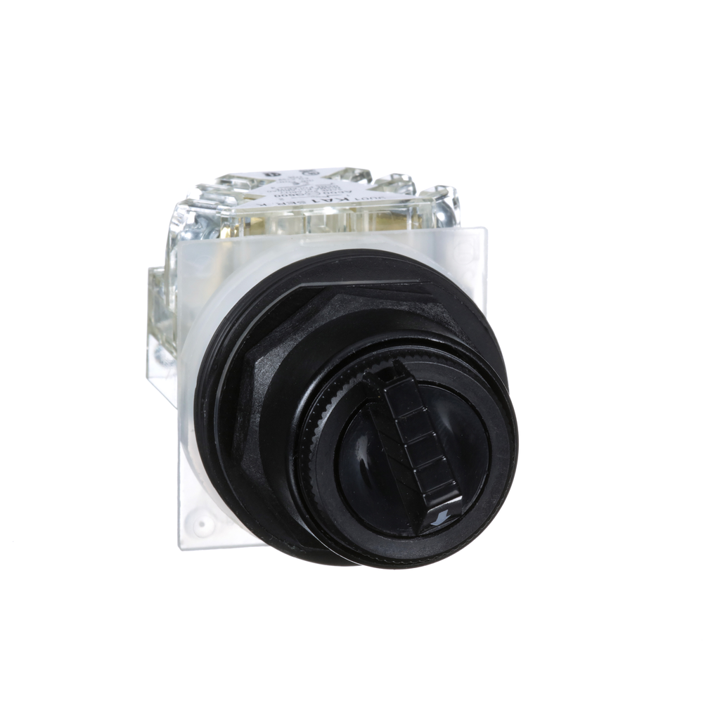 9001SKS43BH13 – 30mm Push Button, Type SK, selector switch, 3 position, C cam, black knob, 1NO and 1NC