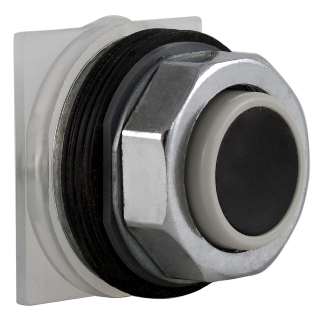9001KR3B – Push-button head, Harmony 9001K, metal, projecting, black, 30mm, spring return