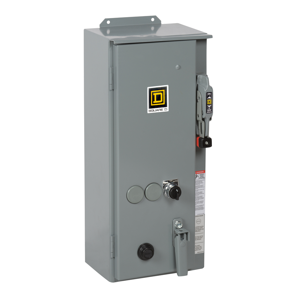 8538SBA23V81CF4T – NEMA combination starter, Type S, 30A fusible disconnect, Size 0, 18A, 5HP at 600VAC, 3 phase, 3 pole, melting alloy, 120VAC coil, NEMA 12