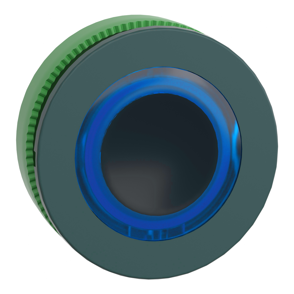 ZB5FW963 – Head for illuminated push button, Harmony XB5, plastic, blue flush mounted, 30mm, universal LED, illuminated ring