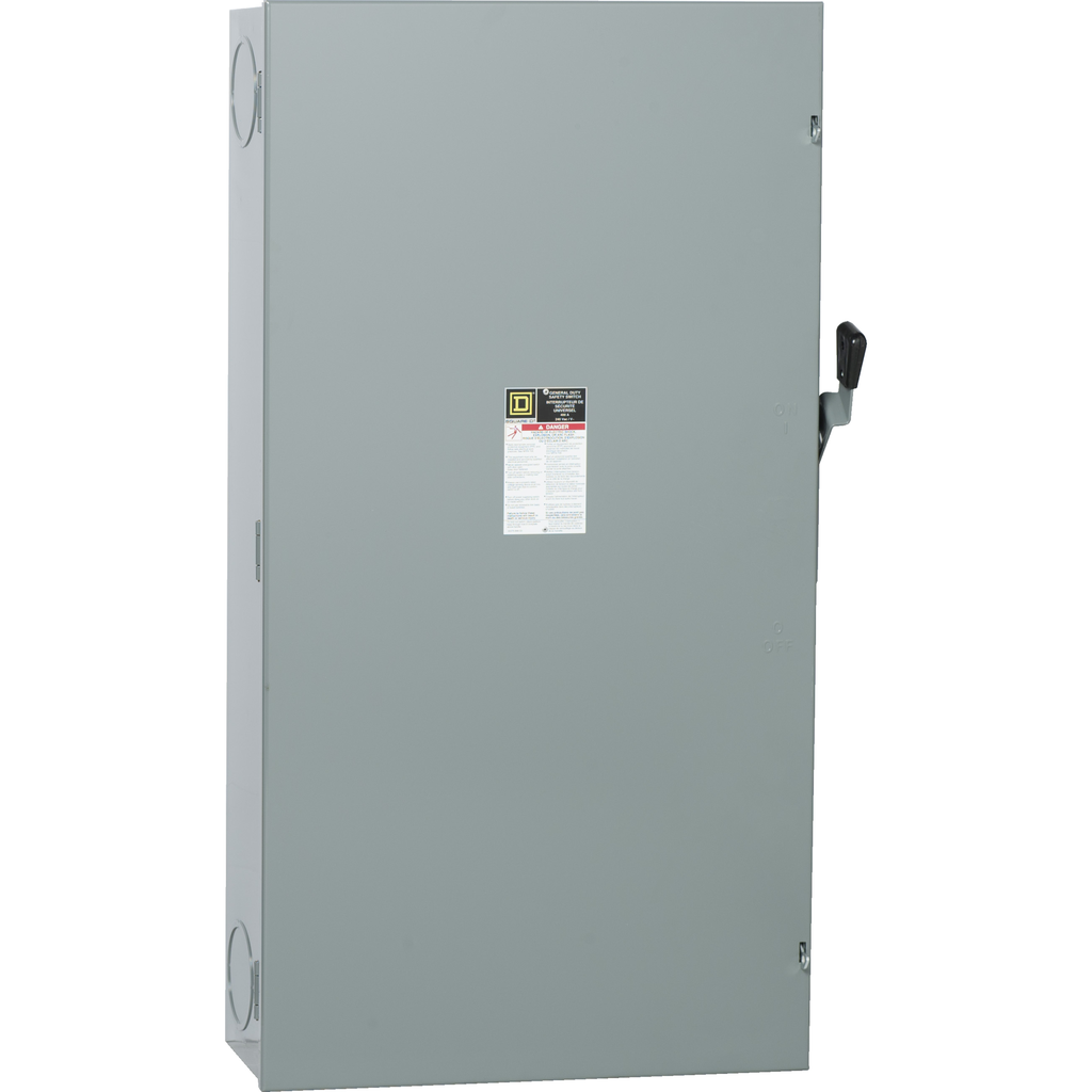 CD325N – Safety switch, general duty, fusible, 400A, 120/240 VAC, 3 poles, 125 hp, solid neutral, NEMA 1
