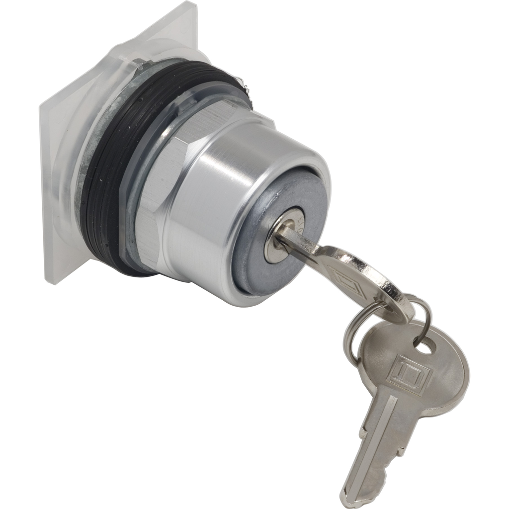 9001KR141 – Key operated pushbutton head, Harmony 9001K, metal, key switch, 30mm, key E10, extended position, stay put