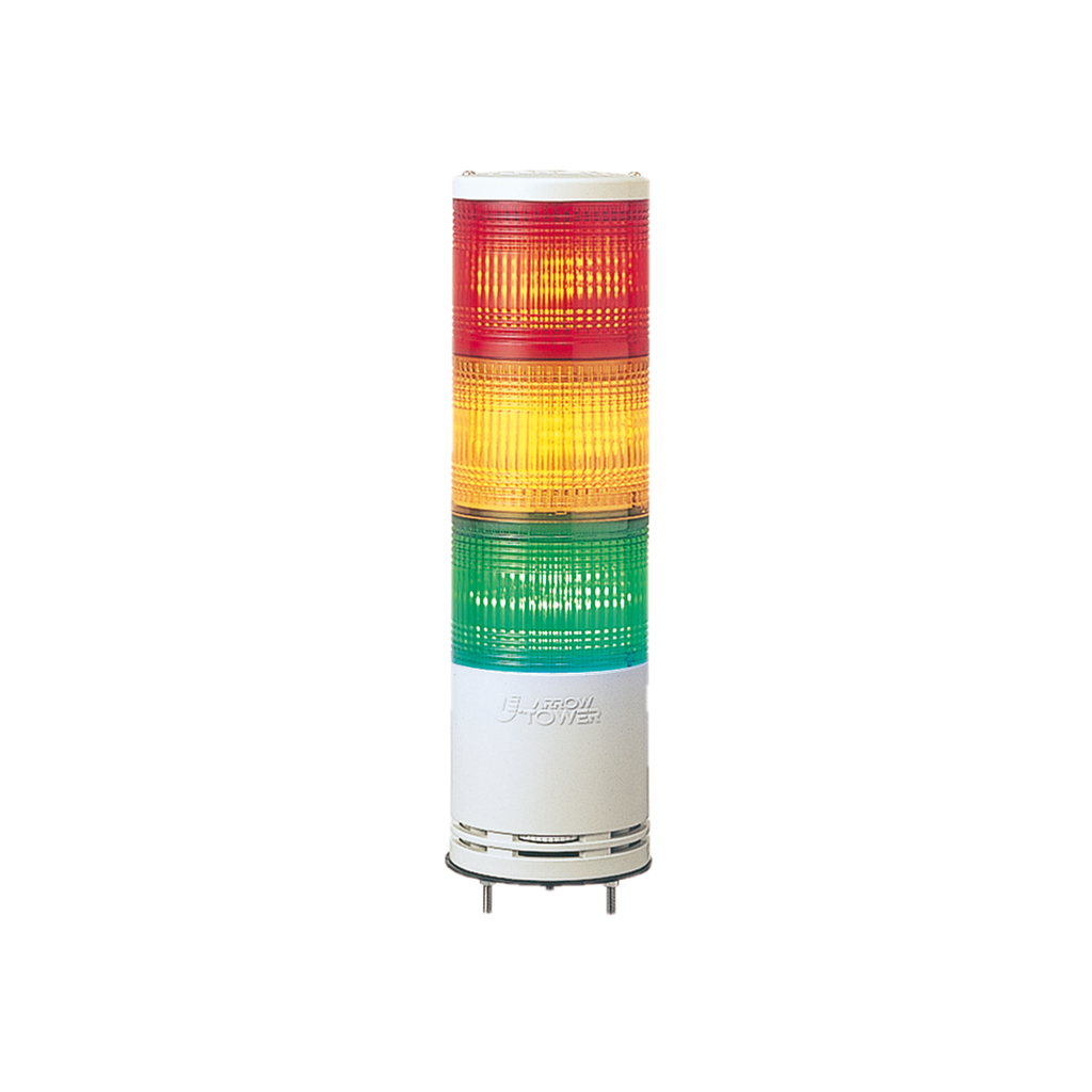 XVC1M3K – Complete pre wired monolithic tower light, Harmony XVC, plastic, red orange green, 100mm, base mounting, steady or flashing, IP54, 100…240V AC