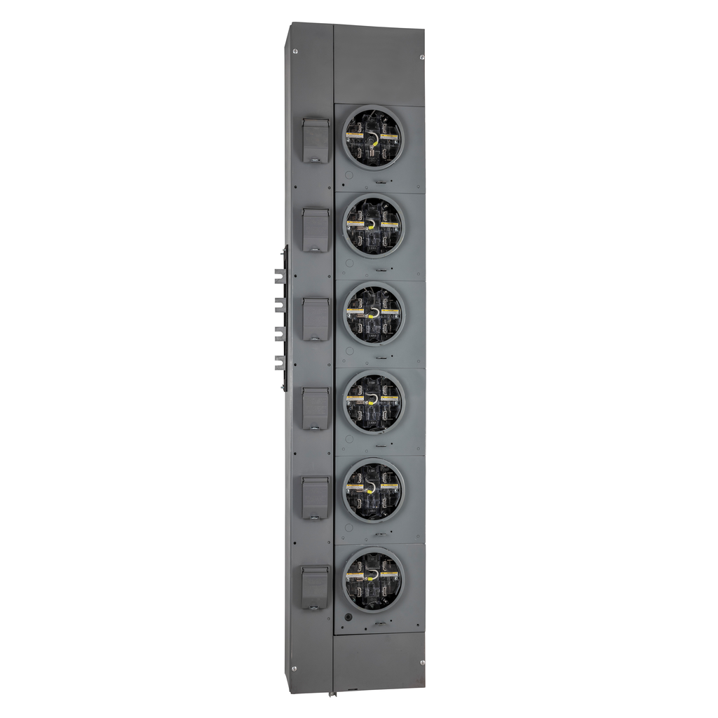 EZML314125 – Branch unit, EZ Meter-Pak, 125A, 4 x 5 jaw sockets, 208Y/120VAC, lever bypass, ringless, 800A Al busbar