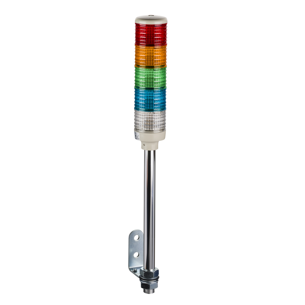 XVC6B5 – Complete pre wired monolithic tower light, Harmony XVC, plastic, red orange green blue clear, 60mm, tube mounting, steady, IP23, 24V AC DC