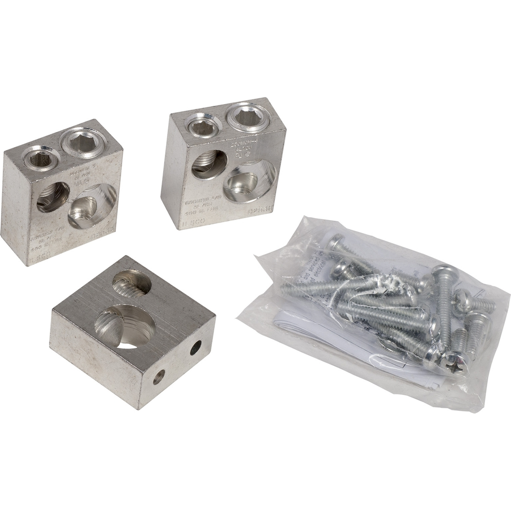 Product image for Square D MMLK250 400 Amp 1/0 AWG to 600 MCM Double Barrel Metering Lug Kit