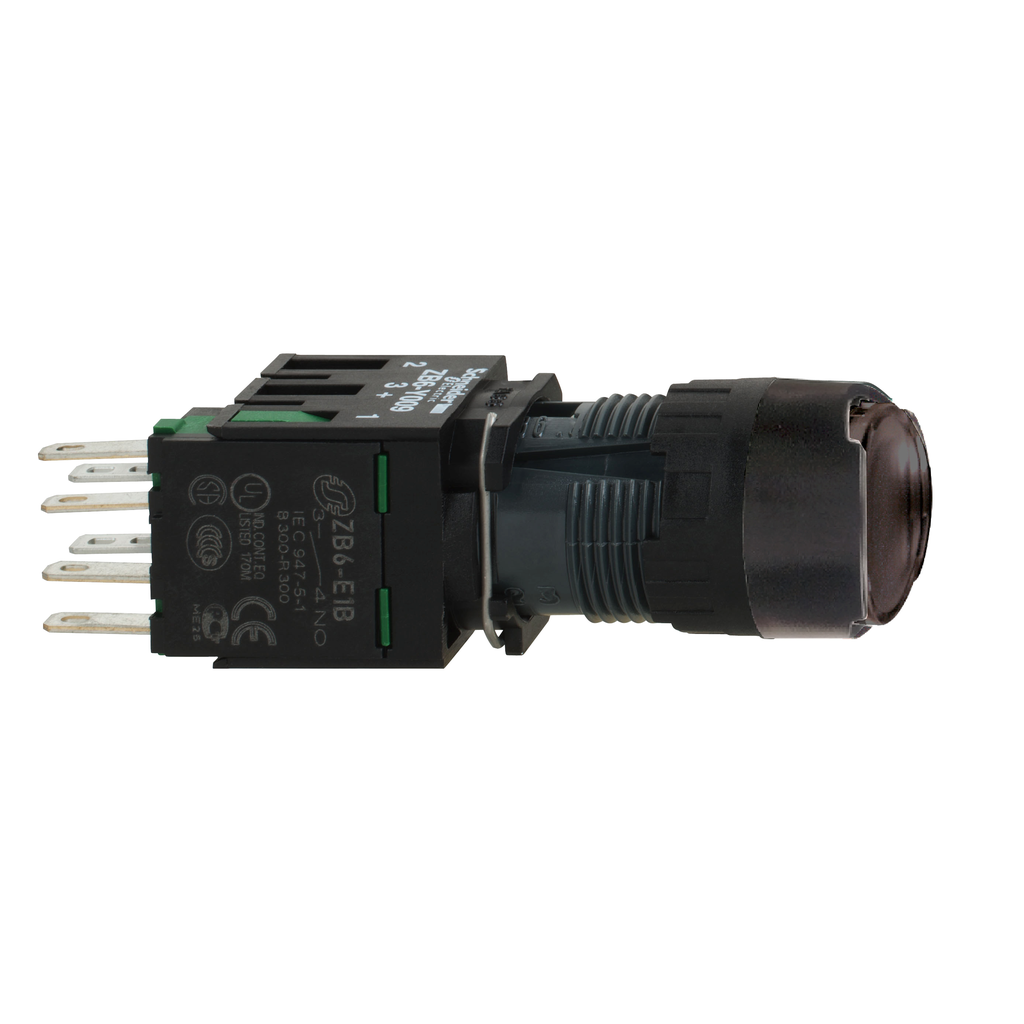 Mayer-DDS-Complete push button, Harmony XB6, black flush pushbutton, 16mm, spring return, 1NO, unmarked-1