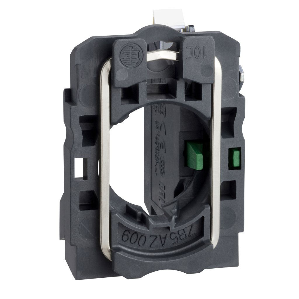 ZB5AZ1015 – Single contact block with body fixing collar, Harmony XB5, plastic, spring clamp terminal, 1NO