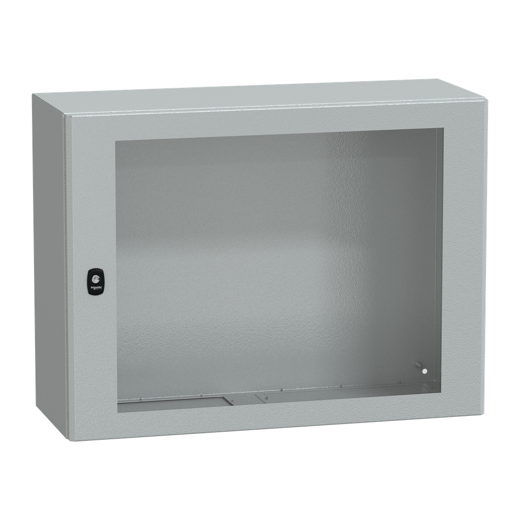 NSYS3D6830T – Wall mounted steel enclosure, PanelSeT S3D, transparent door, without mounting plate, 600x800x300mm, IP66, IK08