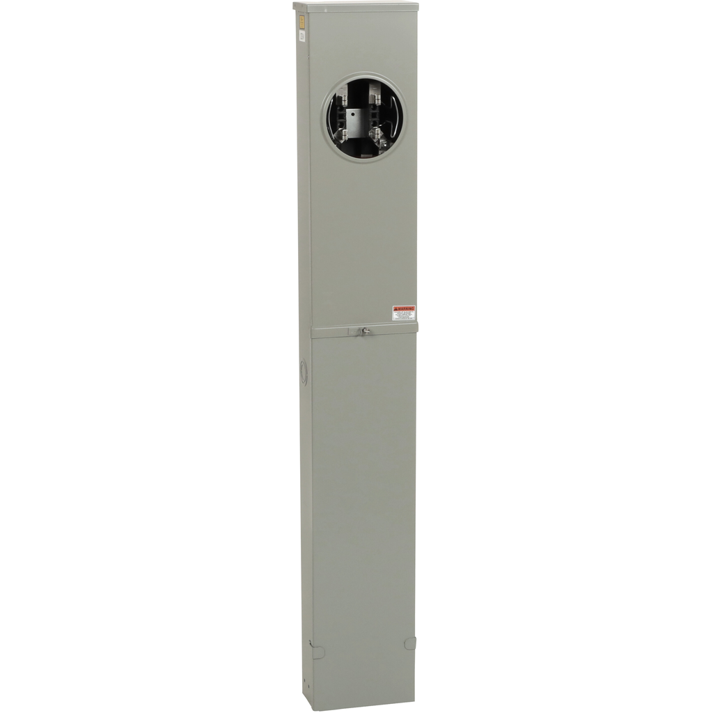 1006388 – Meter socket, 200 A, 600 V, 1 PH, ringless, 4 jaws w/o release, no bypass, NEMA 3R, steel