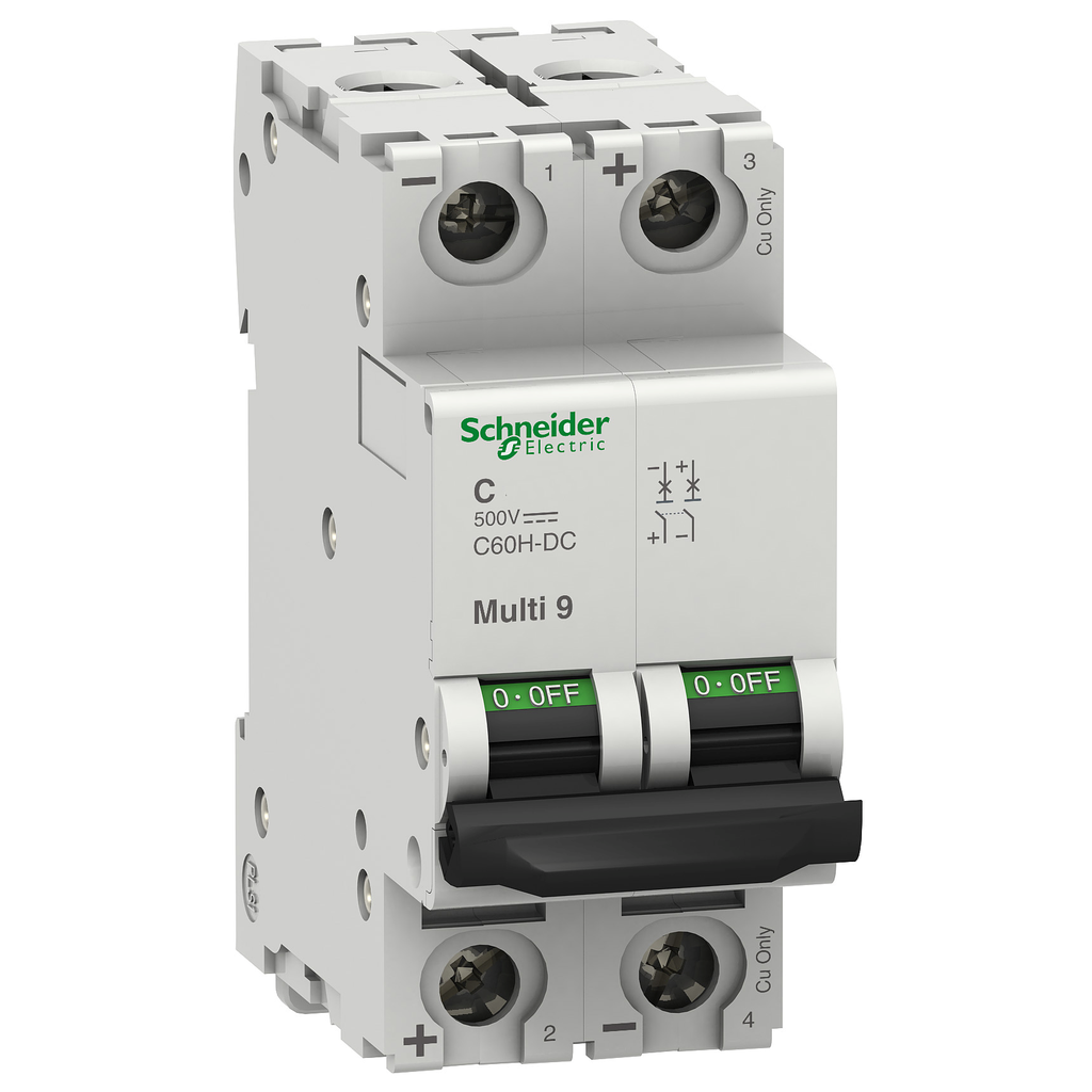 MGN61534 – Miniature circuit breaker (MCB), Multi9 C60H-DC, 2P, 30A, C curve, 5kA (UL1077), 6kA (IEC/EN 60947-2)