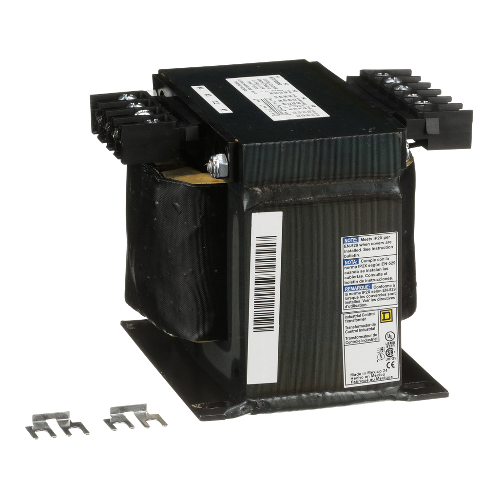 9070T500D50 – Transformer, Type T, industrial control, 500VA, 1 phase, 240/416/480/600V primary, 99/120/130V secondary, 115C rise