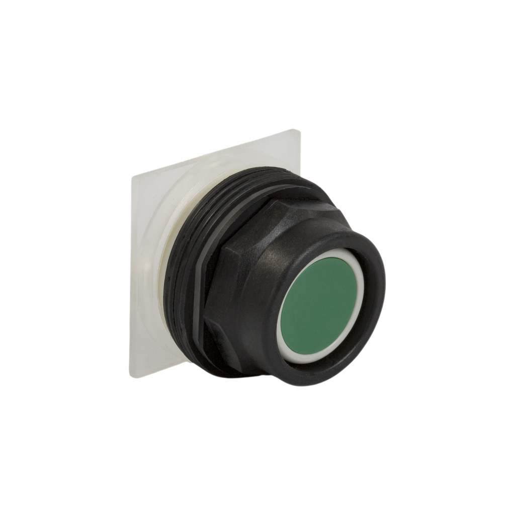 Product image for Square D 9001SKR2G 30 mm Green Body Plastic Bezel Momentary Extended Guard Non-Illuminated Push Button Operator