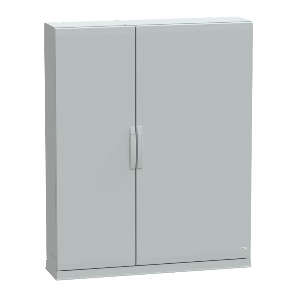 NSYPLAZ15123G – Floor standing polyester enclosure, Thalassa PLA, plain door, open bottom, 1500x1250x320mm, IP54, IK10