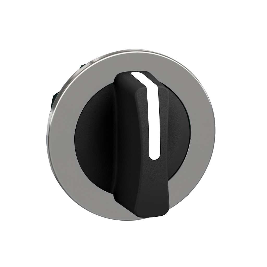 ZB4FD3 – Head for selector switch, Harmony XB4, black handle, flush, 30mm, 3 positions, stay put