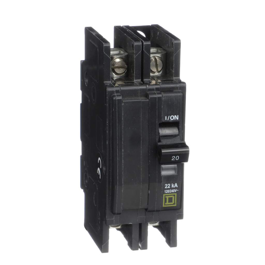 QOU220VH – Mini circuit breaker, QOU, 25A, 2 pole, 120/240VAC, 22kA