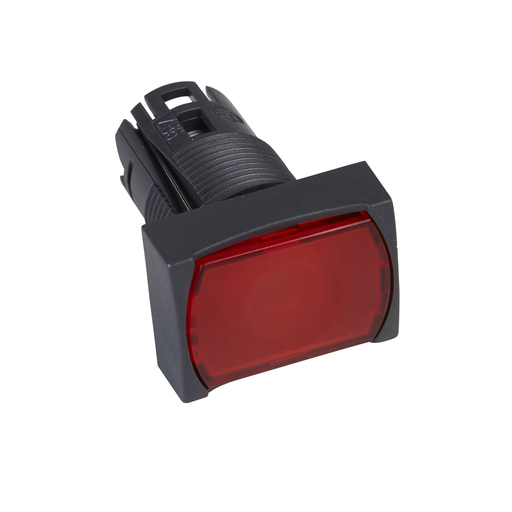 Mayer-DDS-Head for illuminated push button, Harmony XB6, red rectangular flush, 16mm, integral LED, spring return, 12…24V, unmarked-1