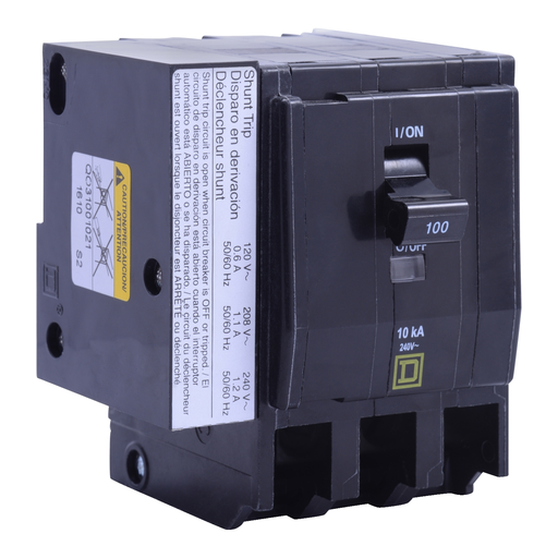 Mayer-DDS-Mini circuit breaker, QO, 100A, 3 pole, 120/240VAC, 22kA, plug in, AC shunt-1